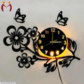 3D Flower Wooden Wall Clock With LED Light MZ1261200092MRTS