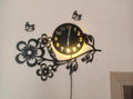 3D Flower Wooden Wall Clock With LED Light MZ1261200092MRTS
