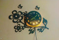 3D Flower Wooden Wall Clock With LED Light MZ1261200092MRTS