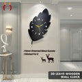3D Leaf Wooden Wall Clock MZ1261200107MRTS
