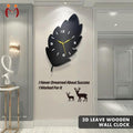 3D Leaf Wooden Wall Clock MZ1261200107MRTS