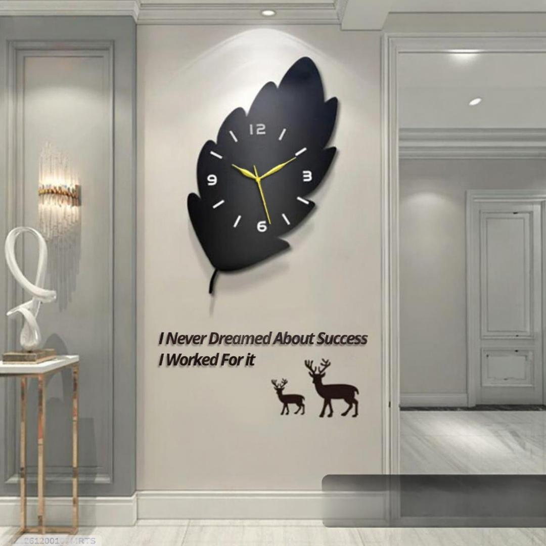 3D Leaf Wooden Wall Clock MZ1261200107MRTS