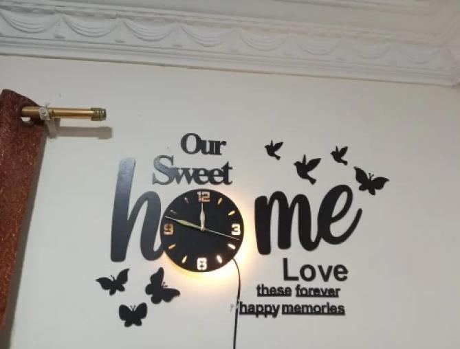 3D Glowing Birds Butterflies Wall Clock MZ1261200121MRTS