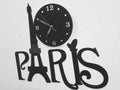 3D Wooden Paris Wall Clock Black MZ1261200168MRTS