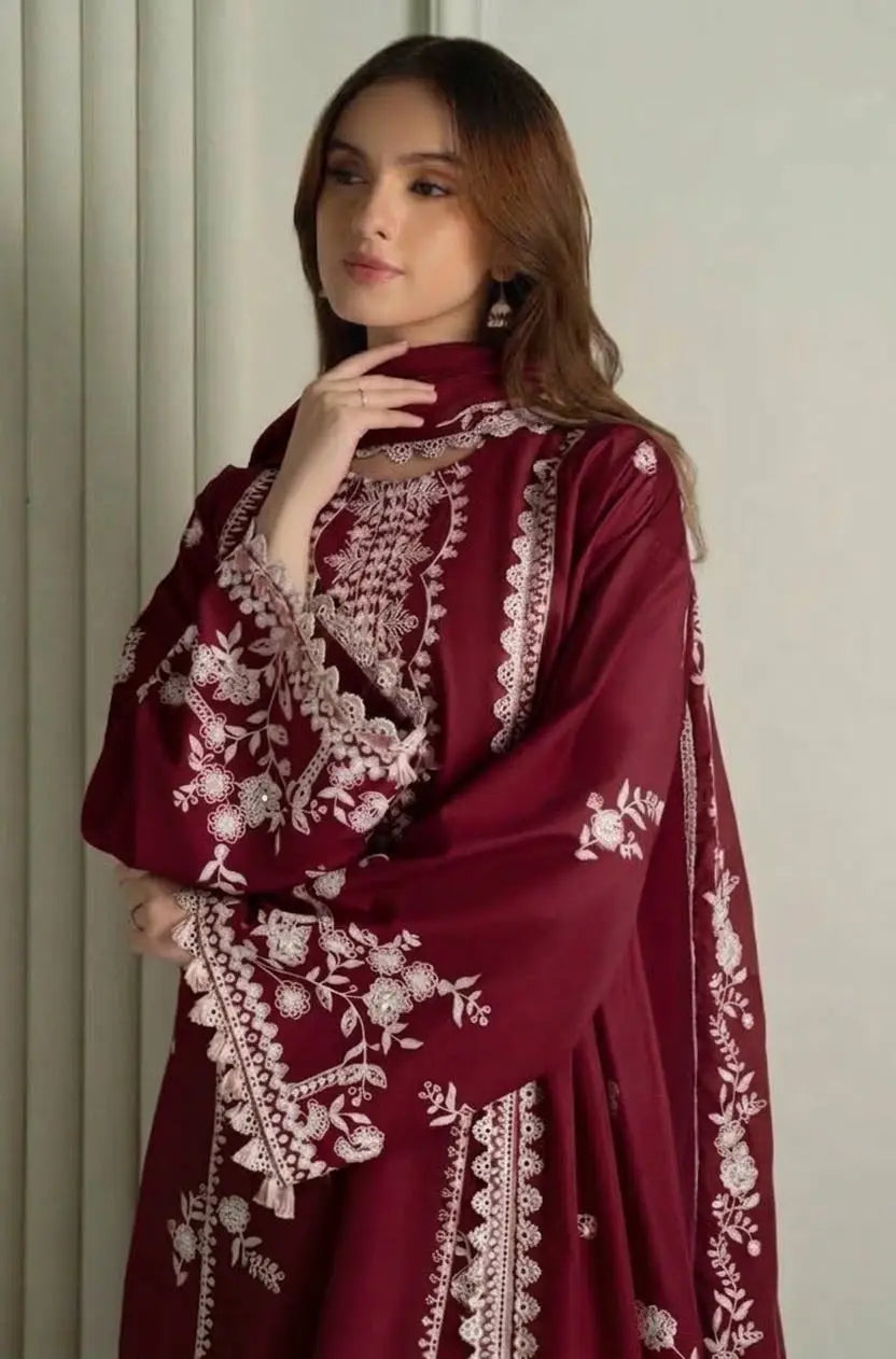 Women's Unstitched Embroidered Suit 3-Piece MZ1734200554MHSE