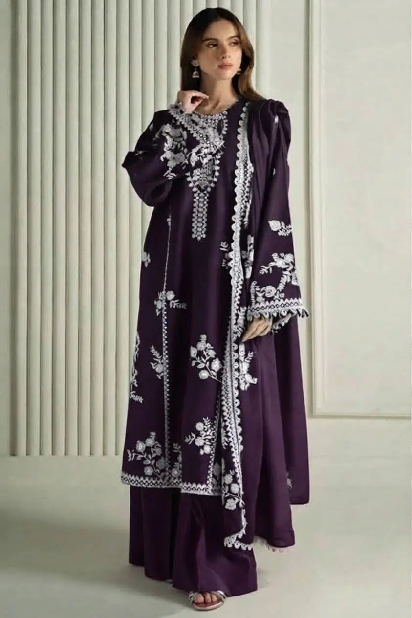 Women's Unstitched Embroidered Suit 3-Piece MZ1734200554MHSE