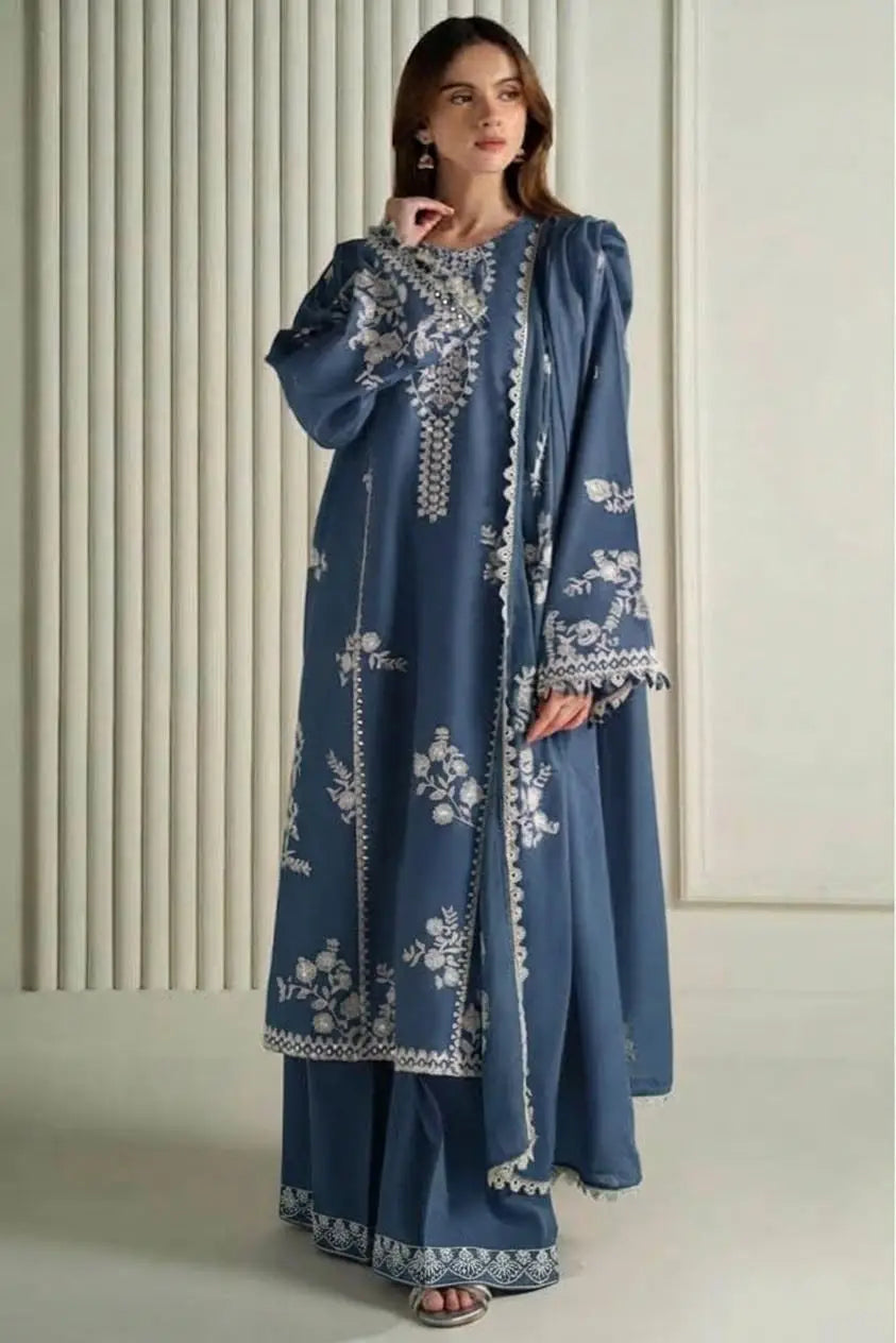 Women's Unstitched Embroidered Suit 3-Piece MZ1734200554MHSE