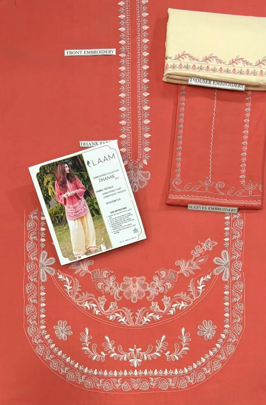 Women's Unstitched Embroidered Suit 2-Piece MZ1734200556MHSE