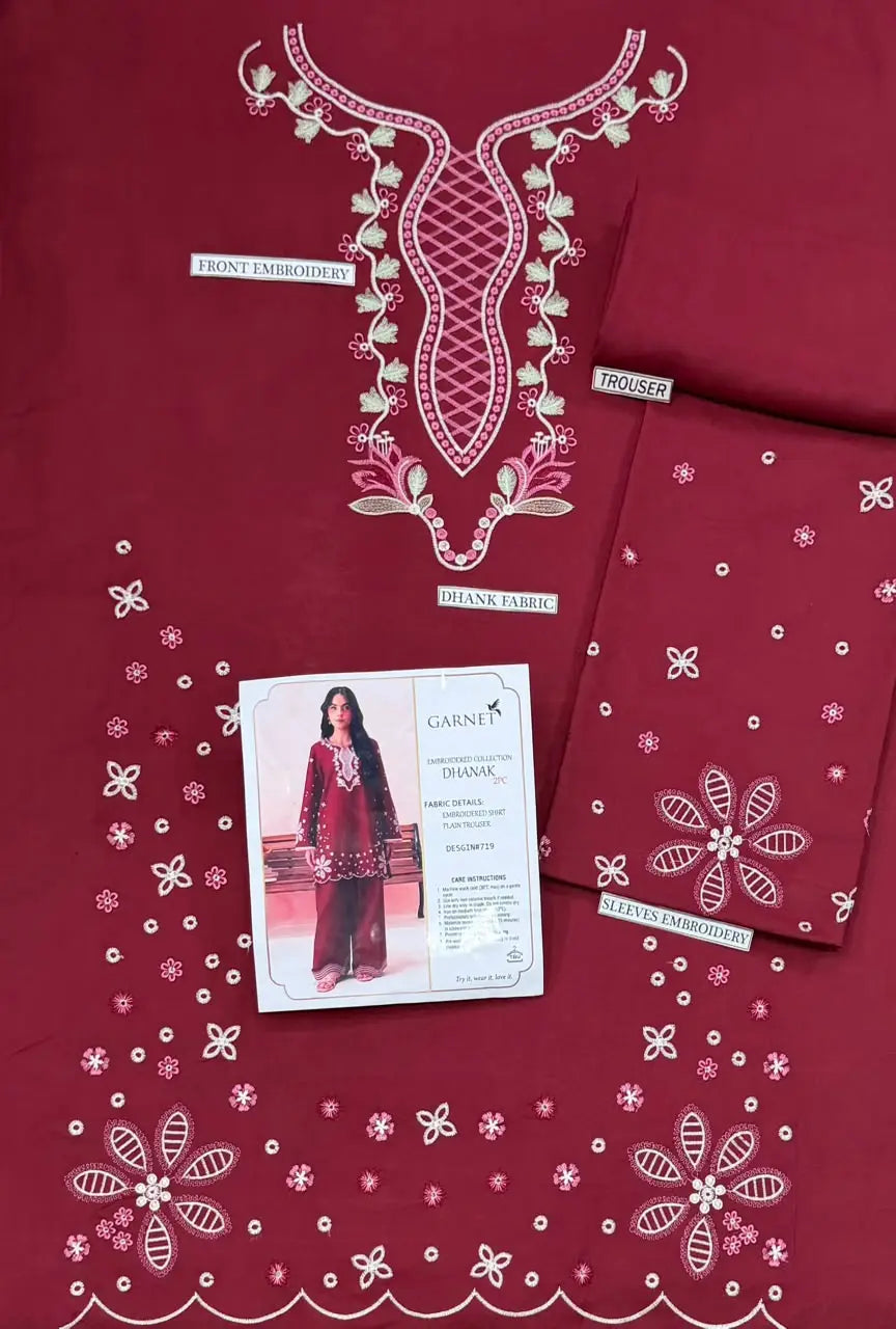 Women's Unstitched Embroidered Suit 2-Piece MZ1734200556MHSE