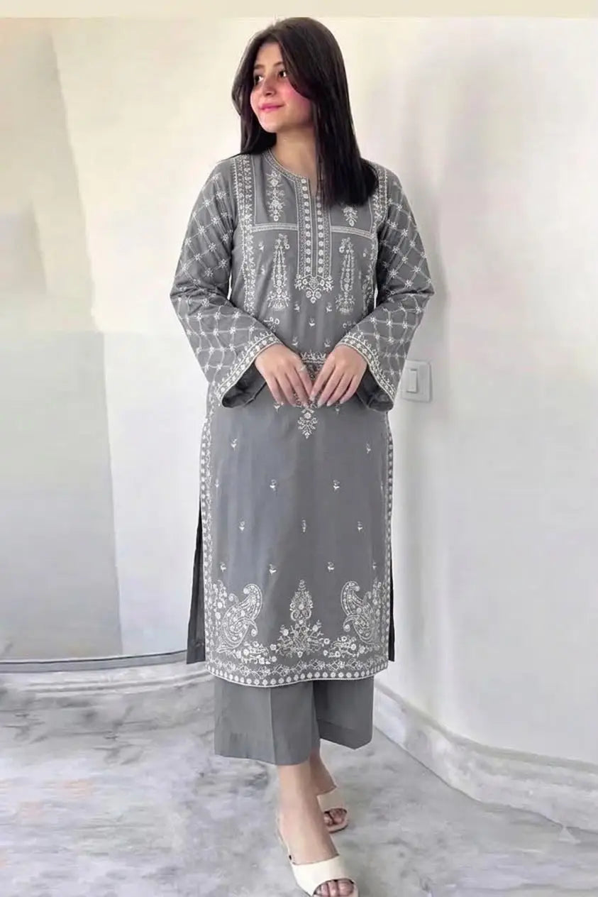 Women's Unstitched Embroidered Suit 2-Piece MZ1734200556MHSE
