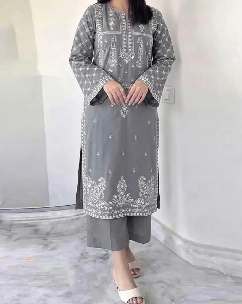 Women's Unstitched Embroidered Suit 2-Piece MZ1734200556MHSE