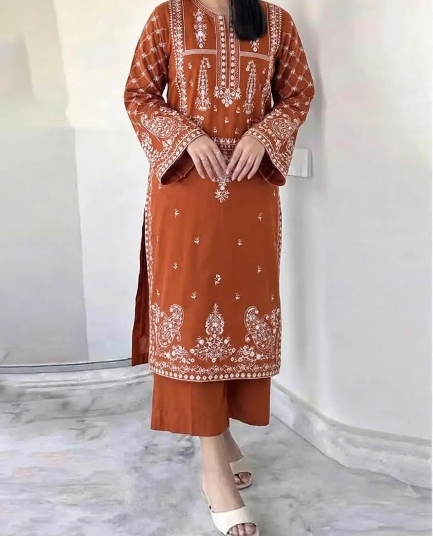 Women's Unstitched Embroidered Suit 2-Piece MZ1734200556MHSE