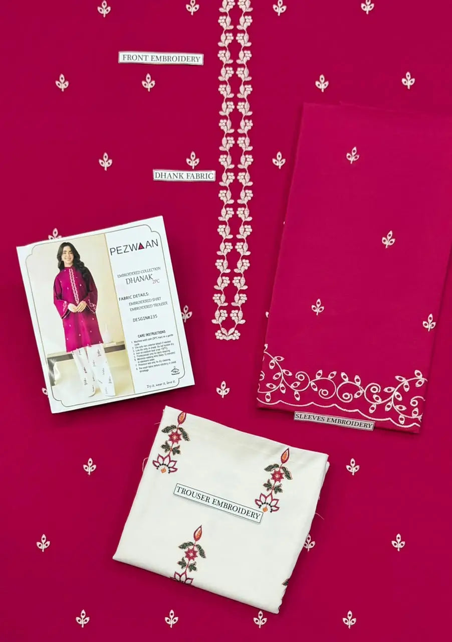 Women's Unstitched Embroidered Suit 2-Piece MZ1734200557MHSE