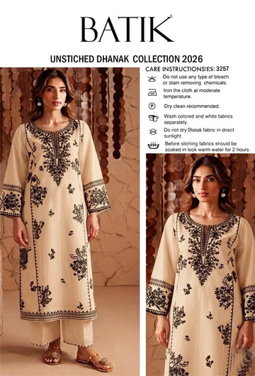 Women's Unstitched Embroidered Suit 2-Piece MZ1734200558MHSE