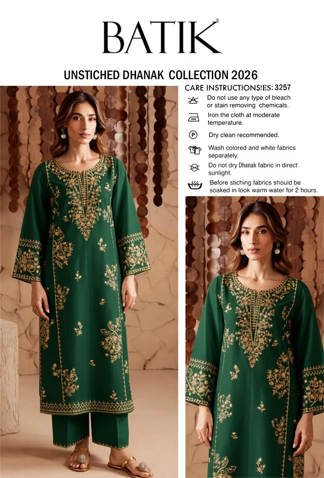Women's Unstitched Embroidered Suit 2-Piece MZ1734200558MHSE