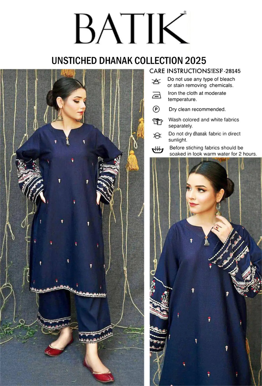 Women's Unstitched Embroidered Suit 2-Piece MZ1734200558MHSE