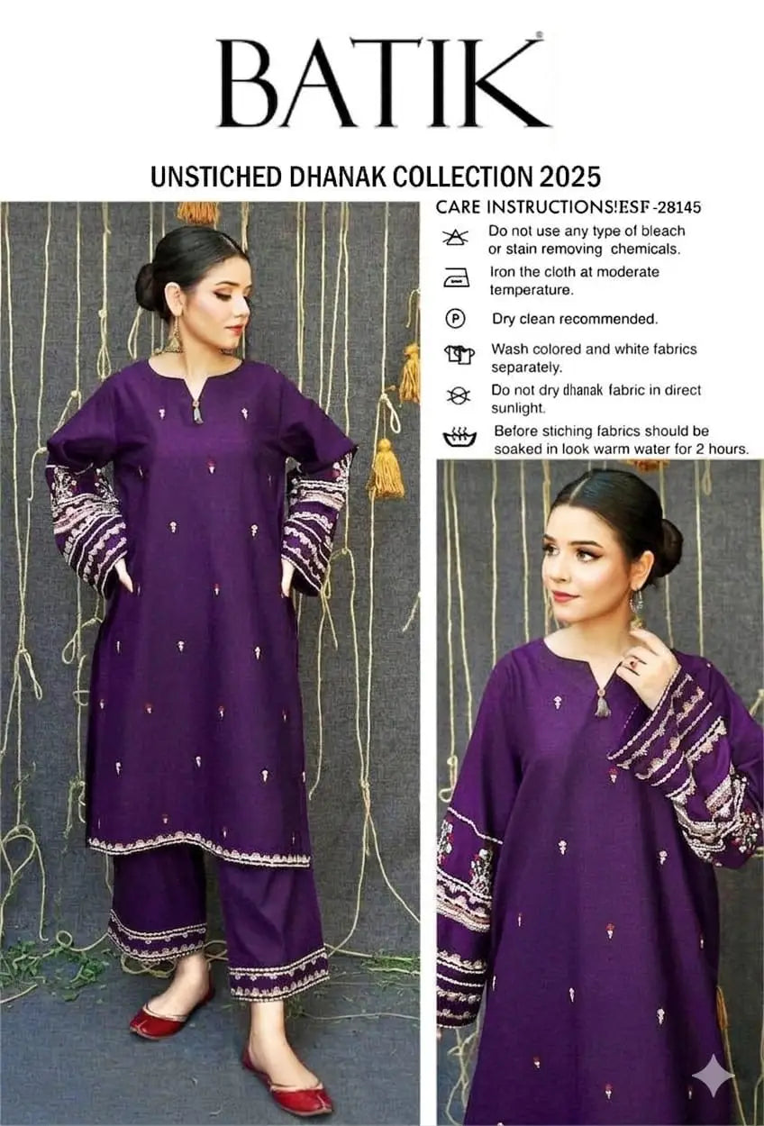 Women's Unstitched Embroidered Suit 2-Piece MZ1734200558MHSE