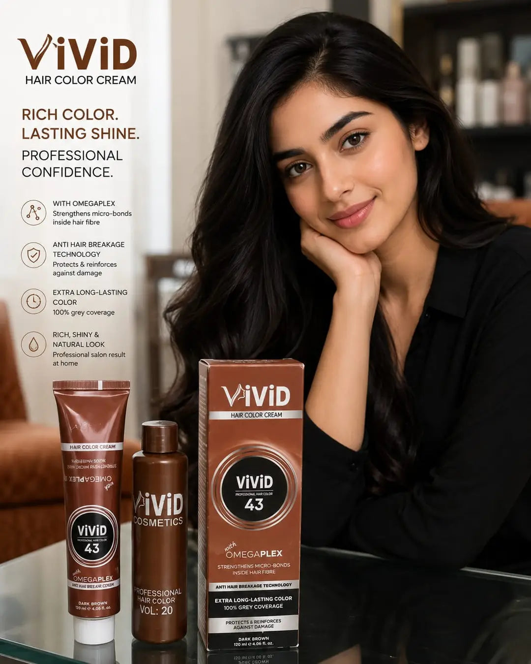 Hair Dye Cream 43 Brown MZ2987200095KIFNMT