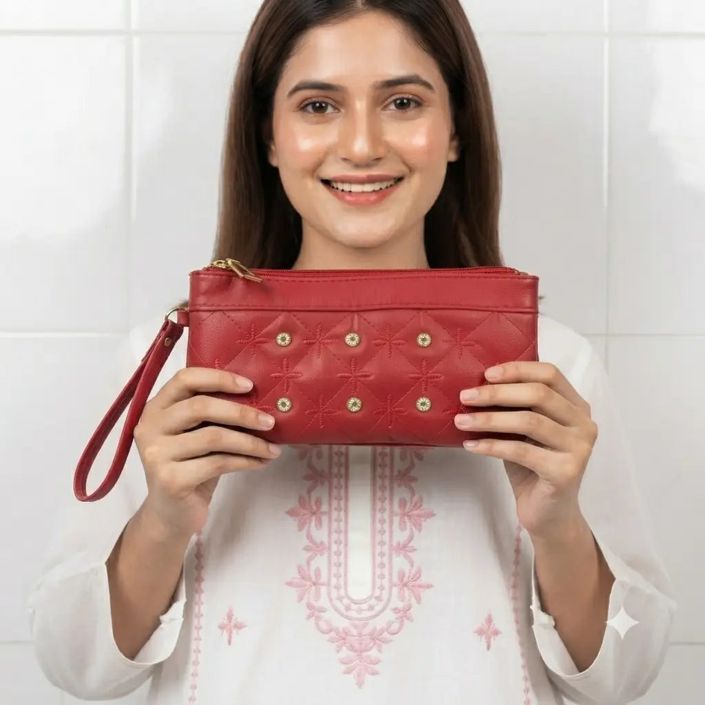 Women's Embroidered Hand Clutch Double Pocket MZ30500000048RITS
