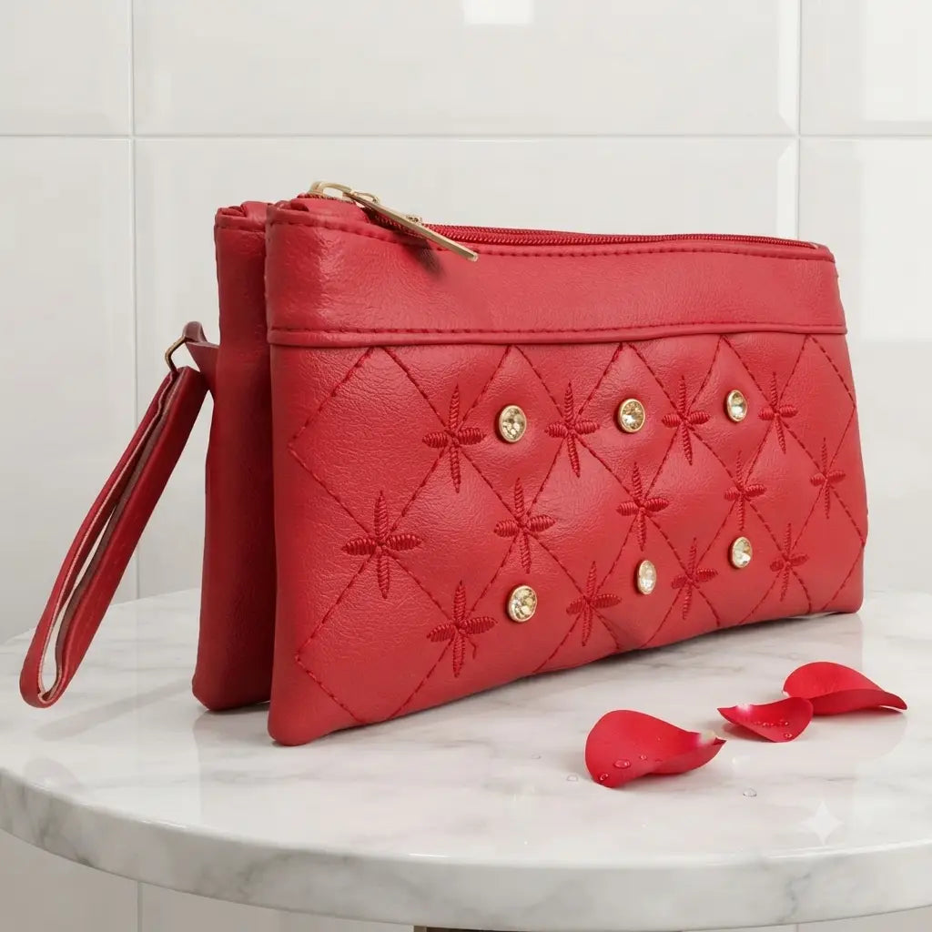 Women's Embroidered Hand Clutch Double Pocket MZ30500000048RITS