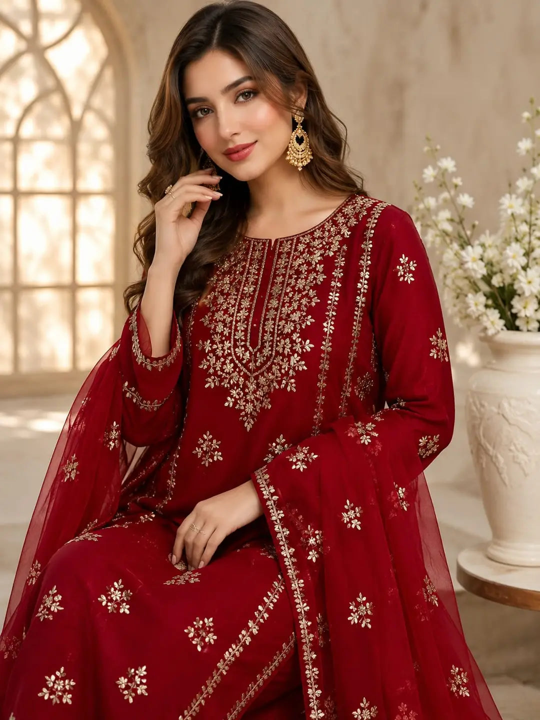 Women's Unstitched Gota Work Suit 2-Piece MZ3085200036TEZBCN