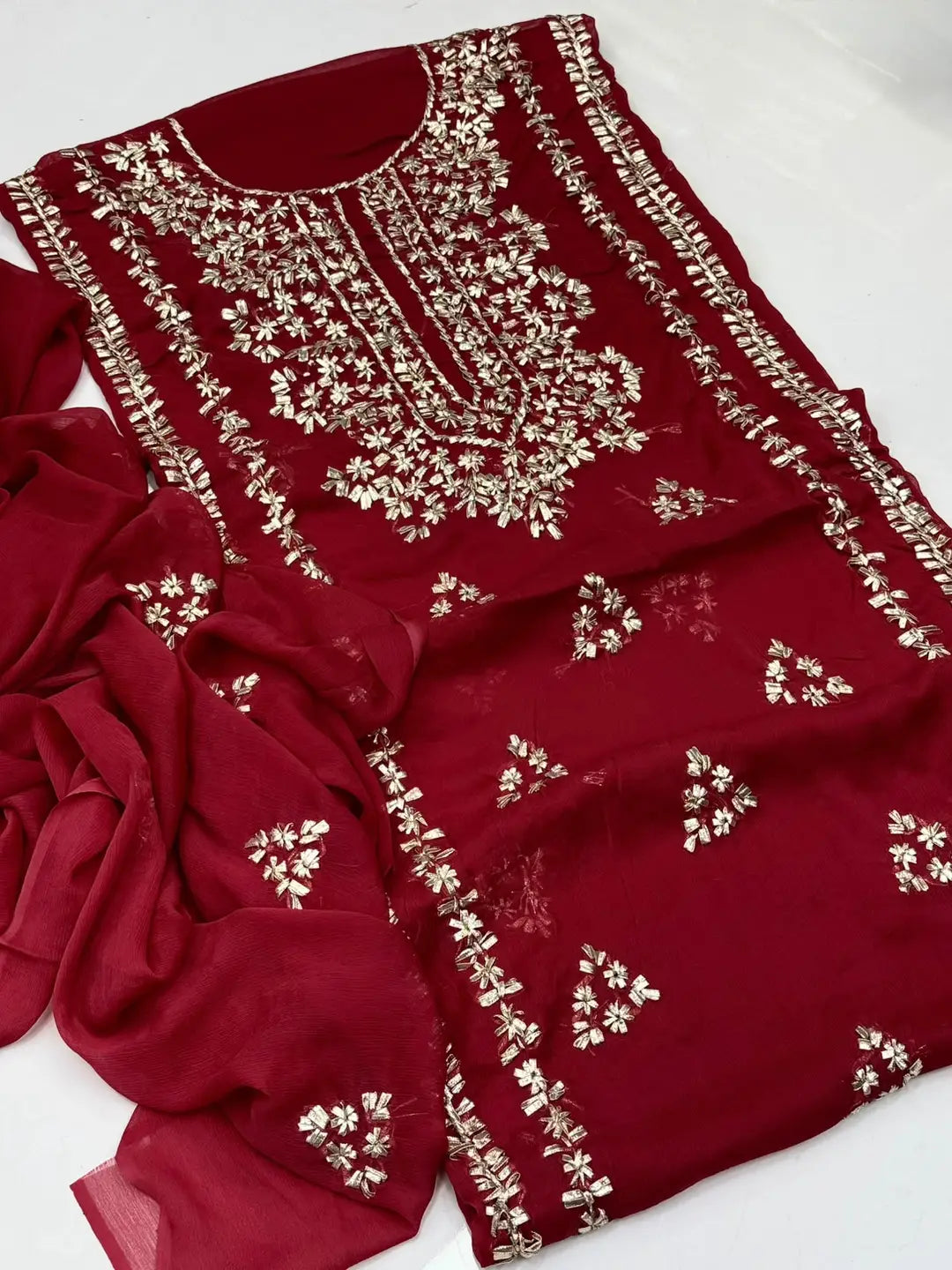 Women's Unstitched Gota Work Suit 2-Piece MZ3085200036TEZBCN