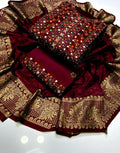 Women's Unstitched Embroidered Suit 3-Piece MZ3188200020BK