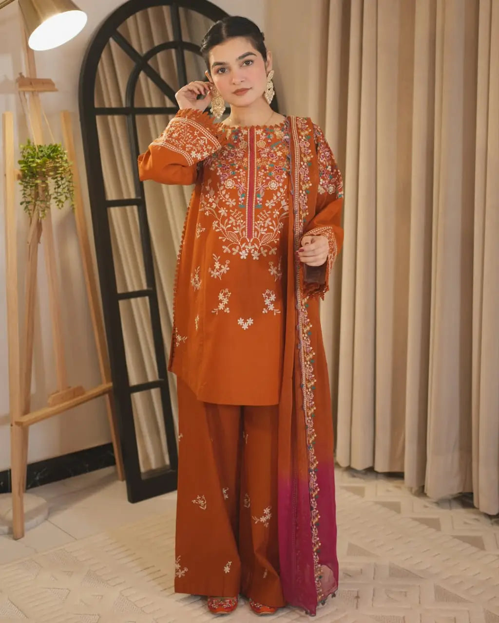 Women's Unstitched Embroidered Suit 3-Piece MZ3292200008HBTS