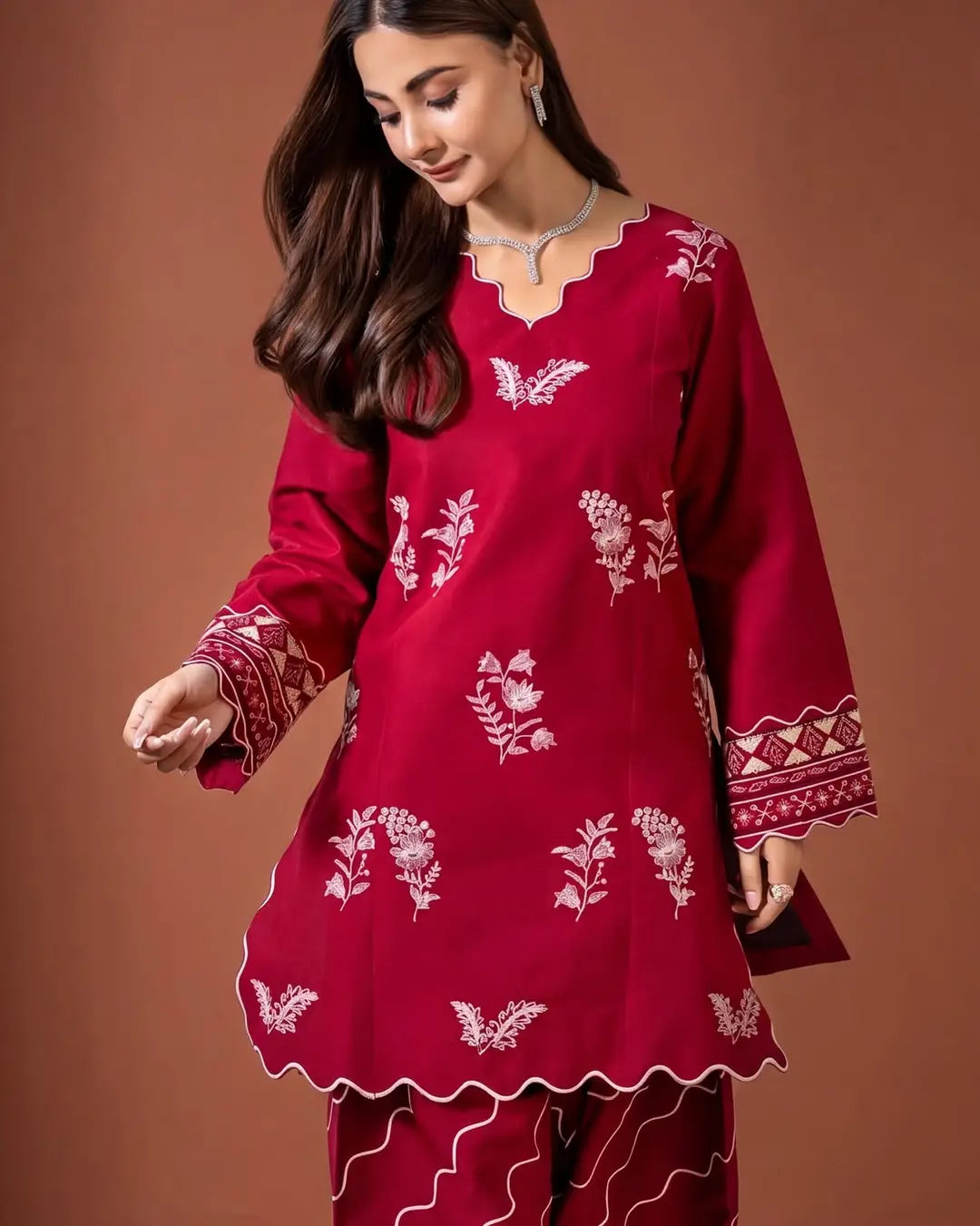 Women's Unstitched Embroidered Suit 3-Piece MZ3292200009HBTS