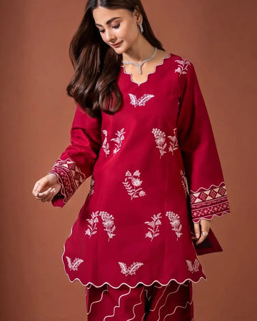 Women's Unstitched Embroidered Suit 3-Piece MZ3292200009HBTS