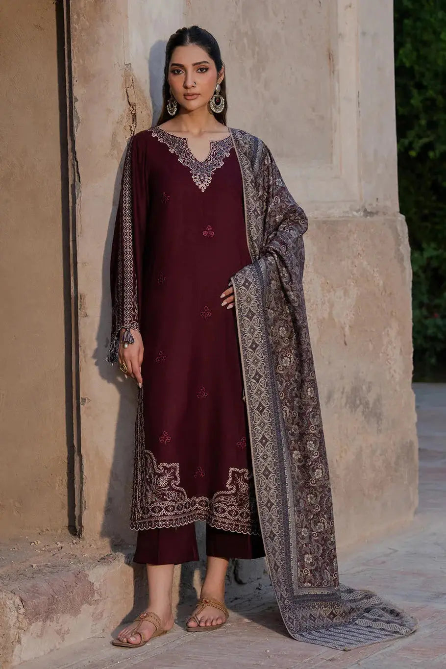 Women's Unstitched Embroidered Suit 3-Piece MZ3292200027HBTS